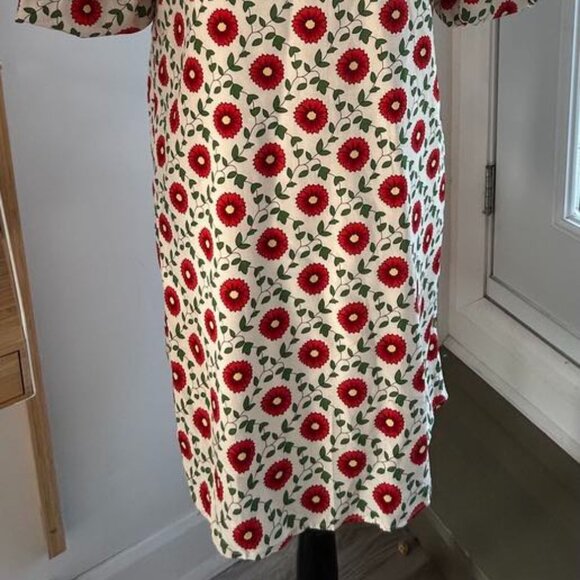 Compañía Fantástica Cream Mini Dress - Red Floral Print & Bubble Sleeves – EU L - Picture 8 of 8
